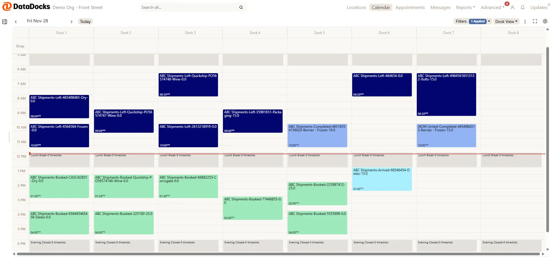 Capacity Schedule View